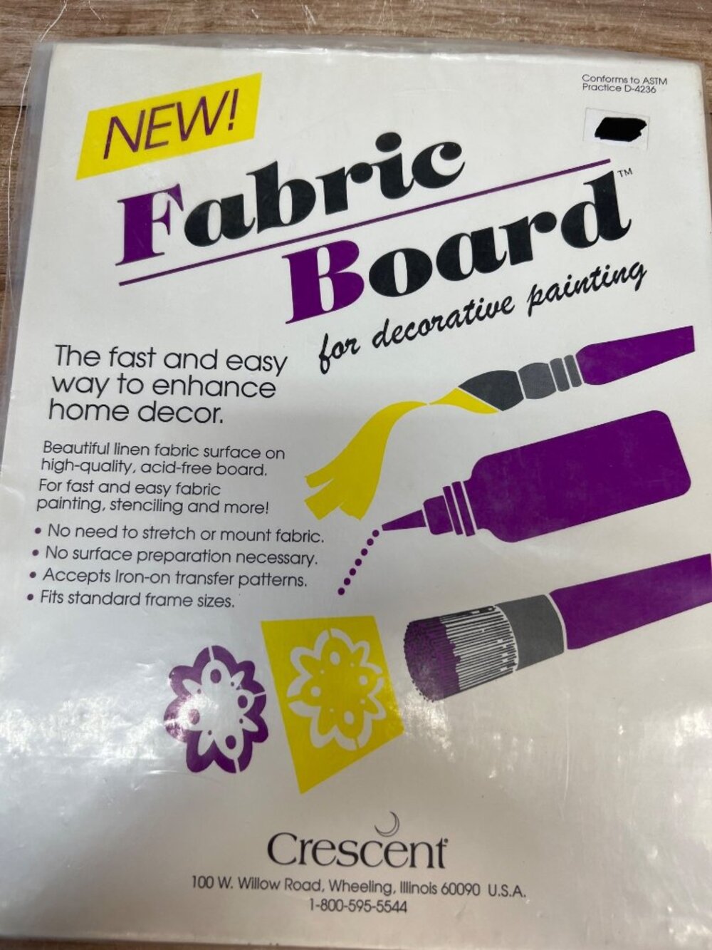 Crescent White Fabric Board 8" X 10" For Decorative Painting Acid-Free Linen Sur